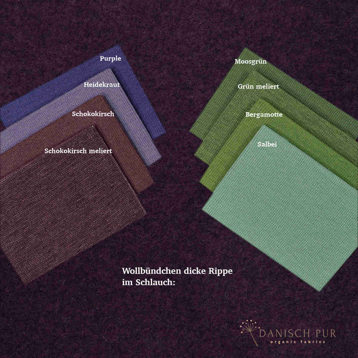 Bio Wollfleece Aubergine meliert(100% Schurwolle, Merino, kbt, mulesingfrei)