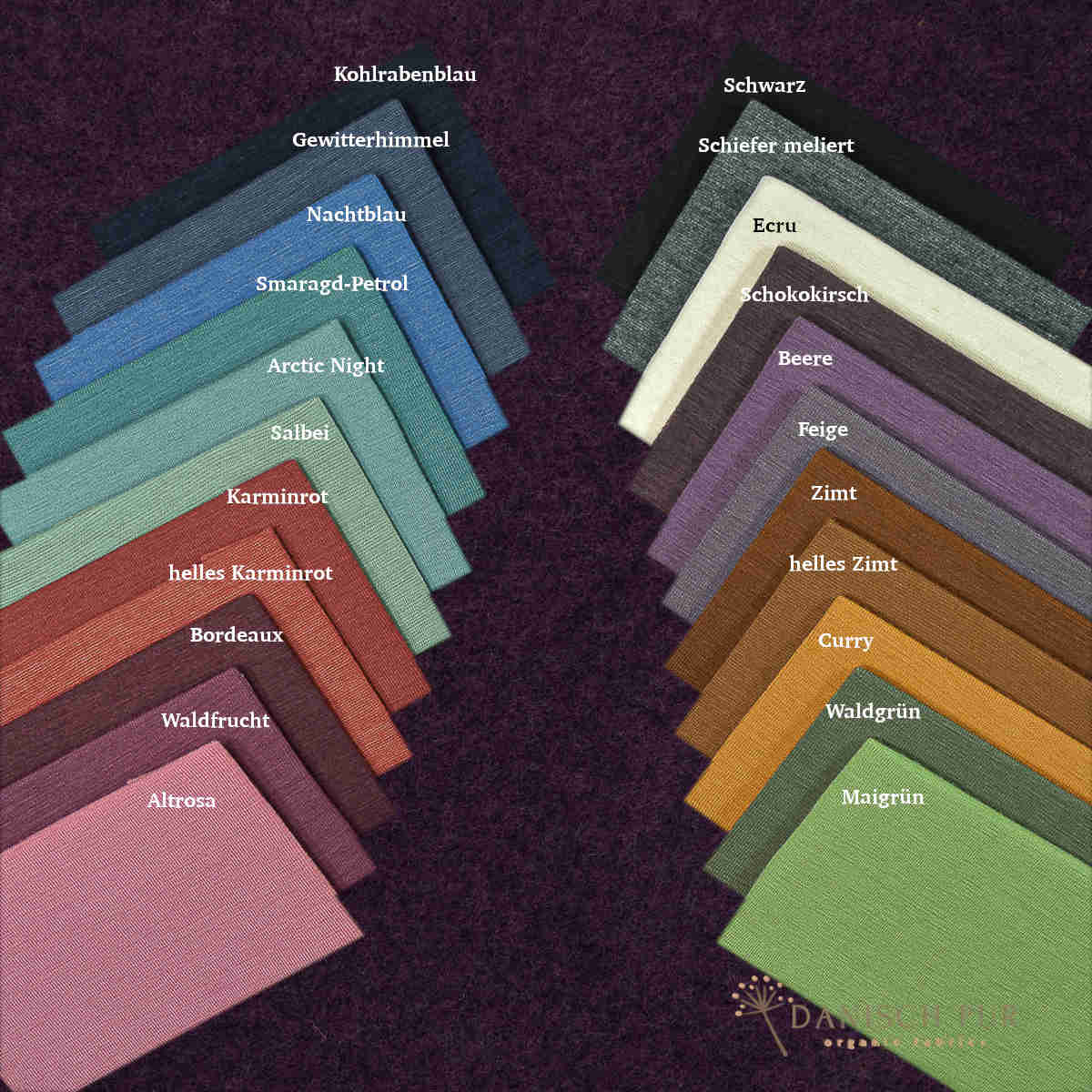 Bio Wollfleece Aubergine meliert(100% Schurwolle, Merino, kbt, mulesingfrei)