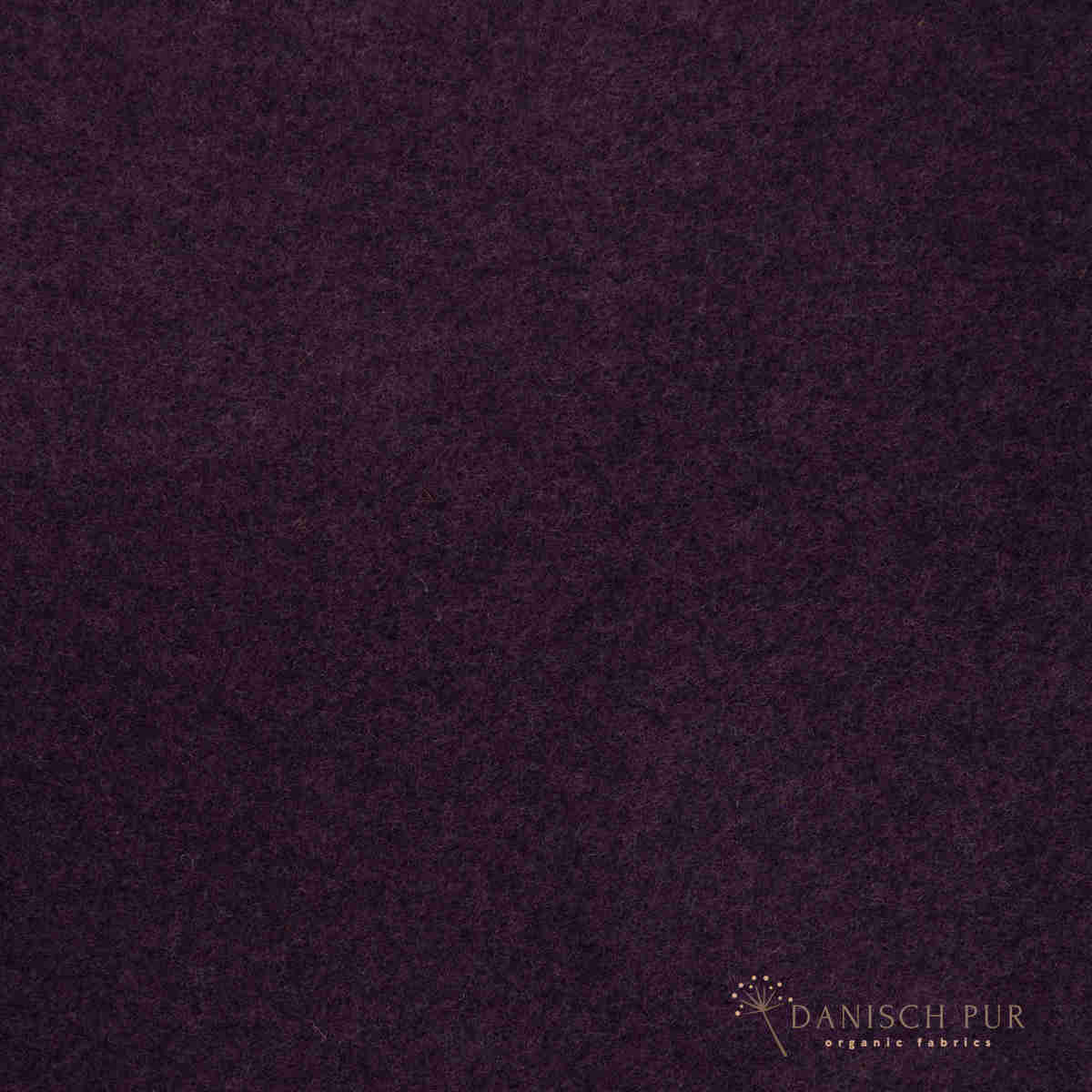 Bio Wollfleece Aubergine meliert(100% Schurwolle, Merino, kbt, mulesingfrei)