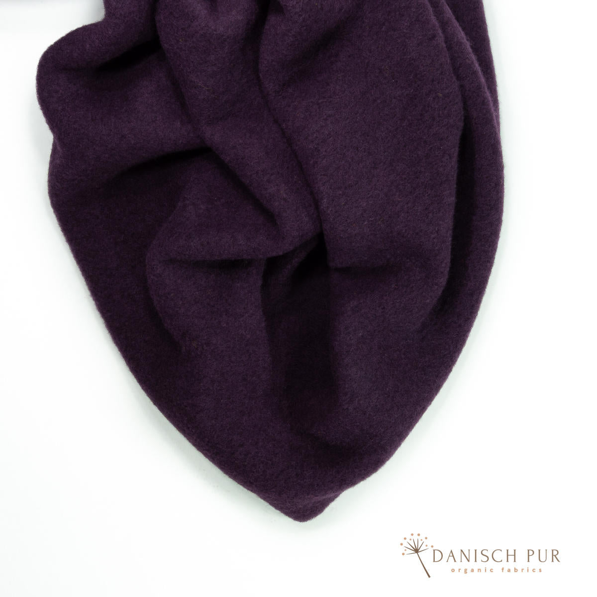 Bio Wollfleece Aubergine meliert(100% Schurwolle, Merino, kbt, mulesingfrei)