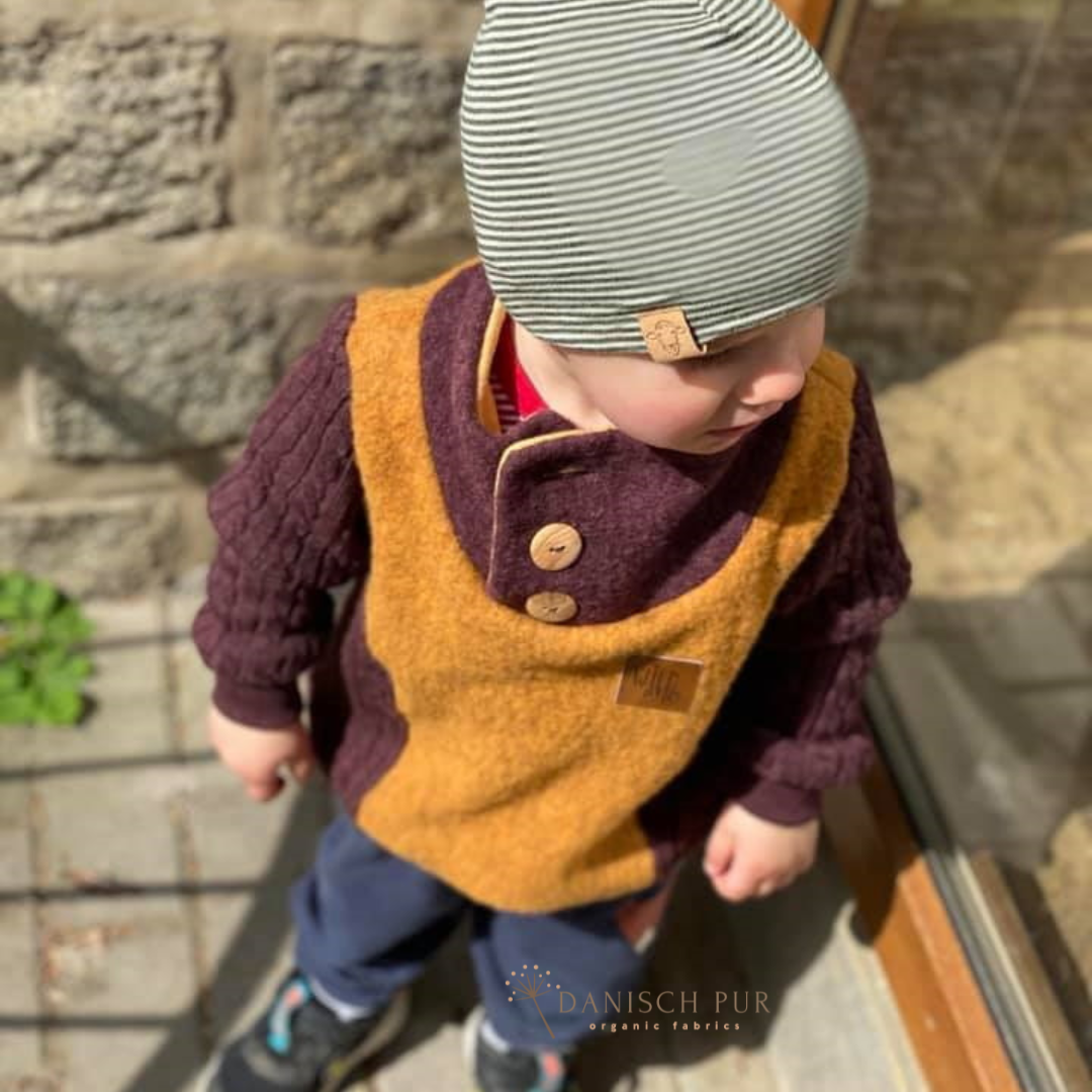 Bio Wollfleece Gold meliert (100% Schurwolle, Merino, kbt, mulesingfrei)