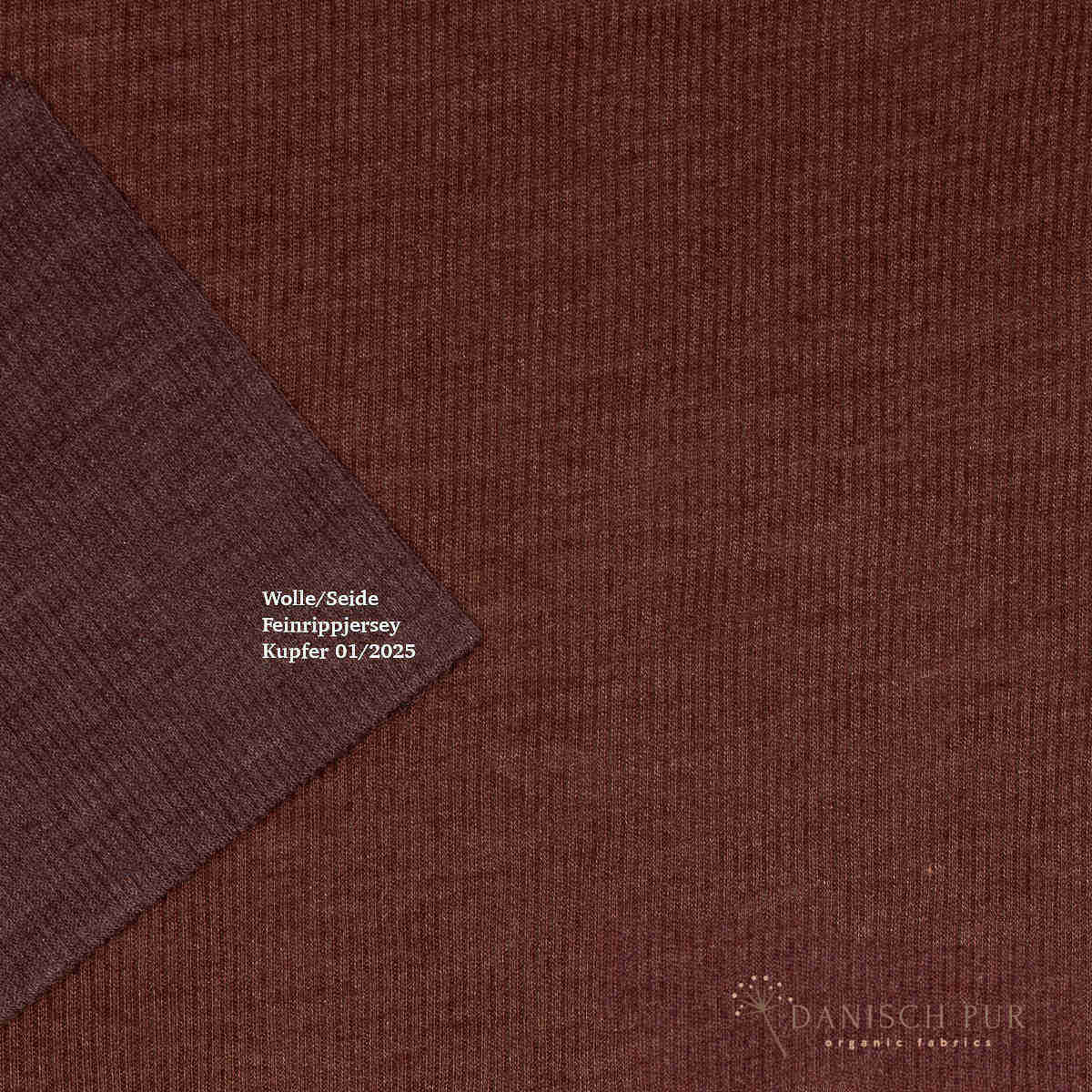 Bio Wolle/Seide Feinrippjersey Kupfer (Merino, kbt, mulesingfrei)