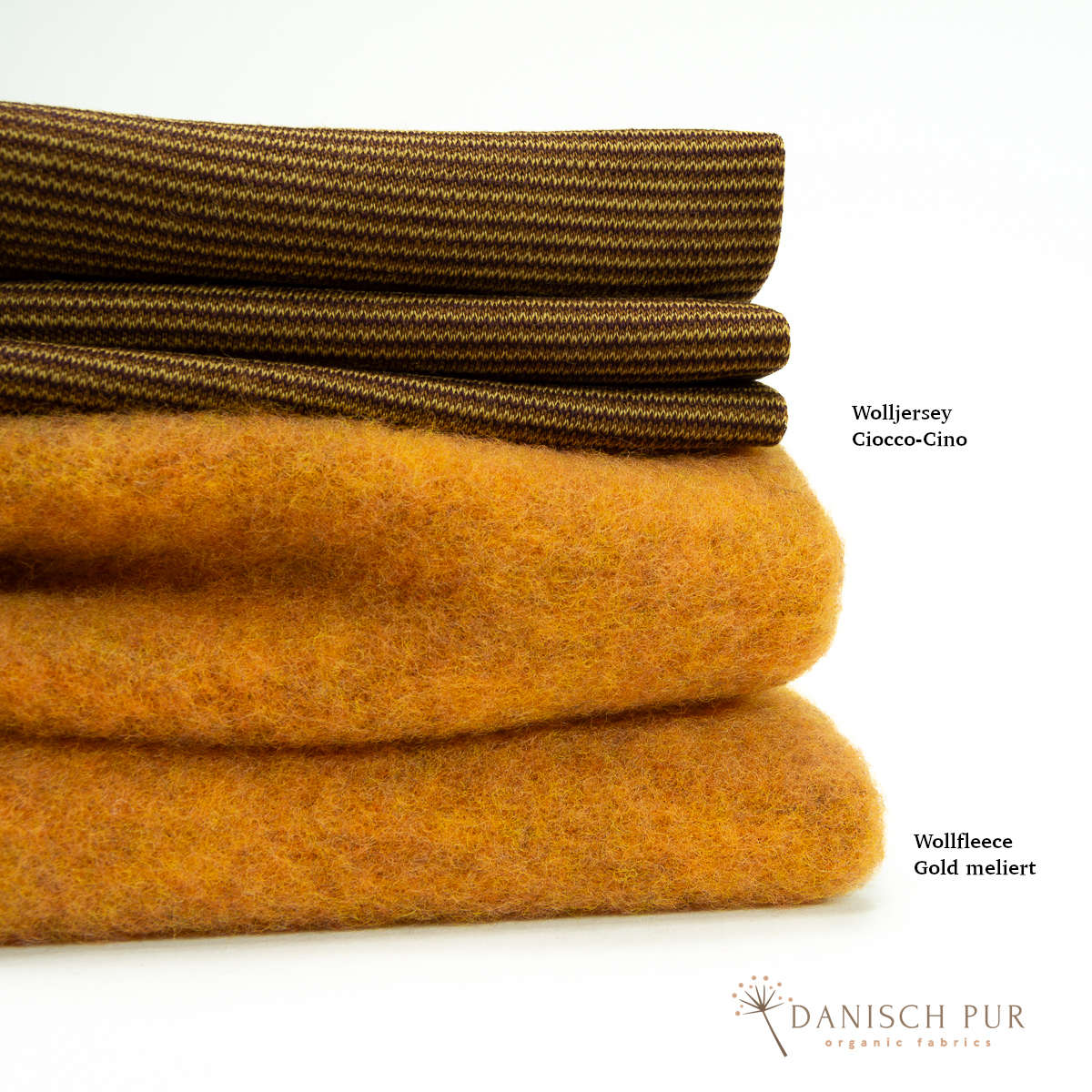 Bio Wollfleece Gold meliert (100% Schurwolle, Merino, kbt, mulesingfrei)