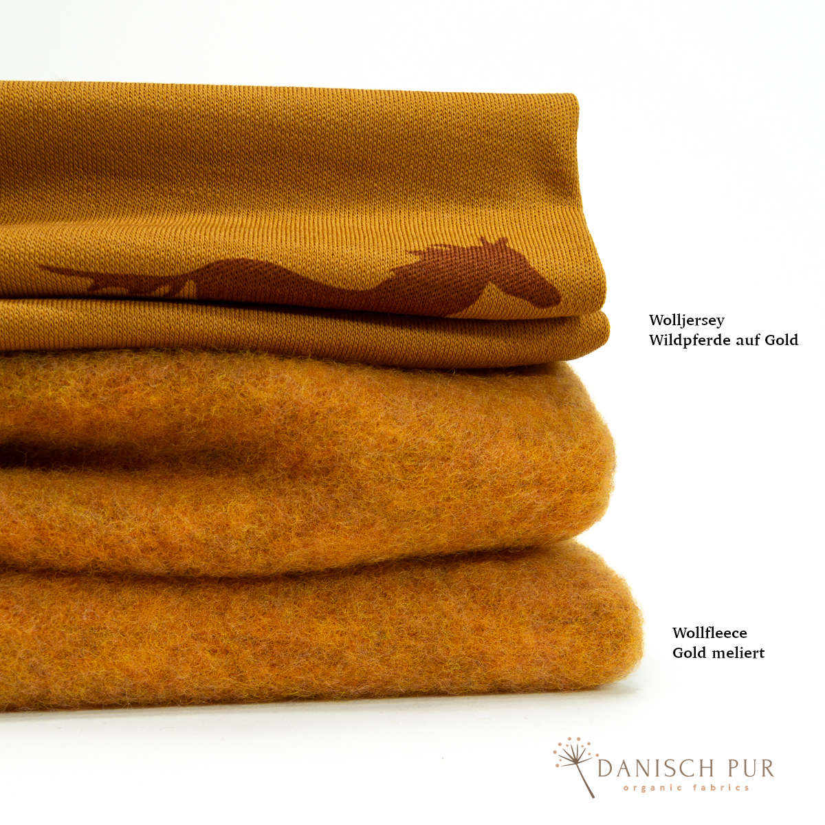 Bio Wollfleece Gold meliert (100% Schurwolle, Merino, kbt, mulesingfrei)