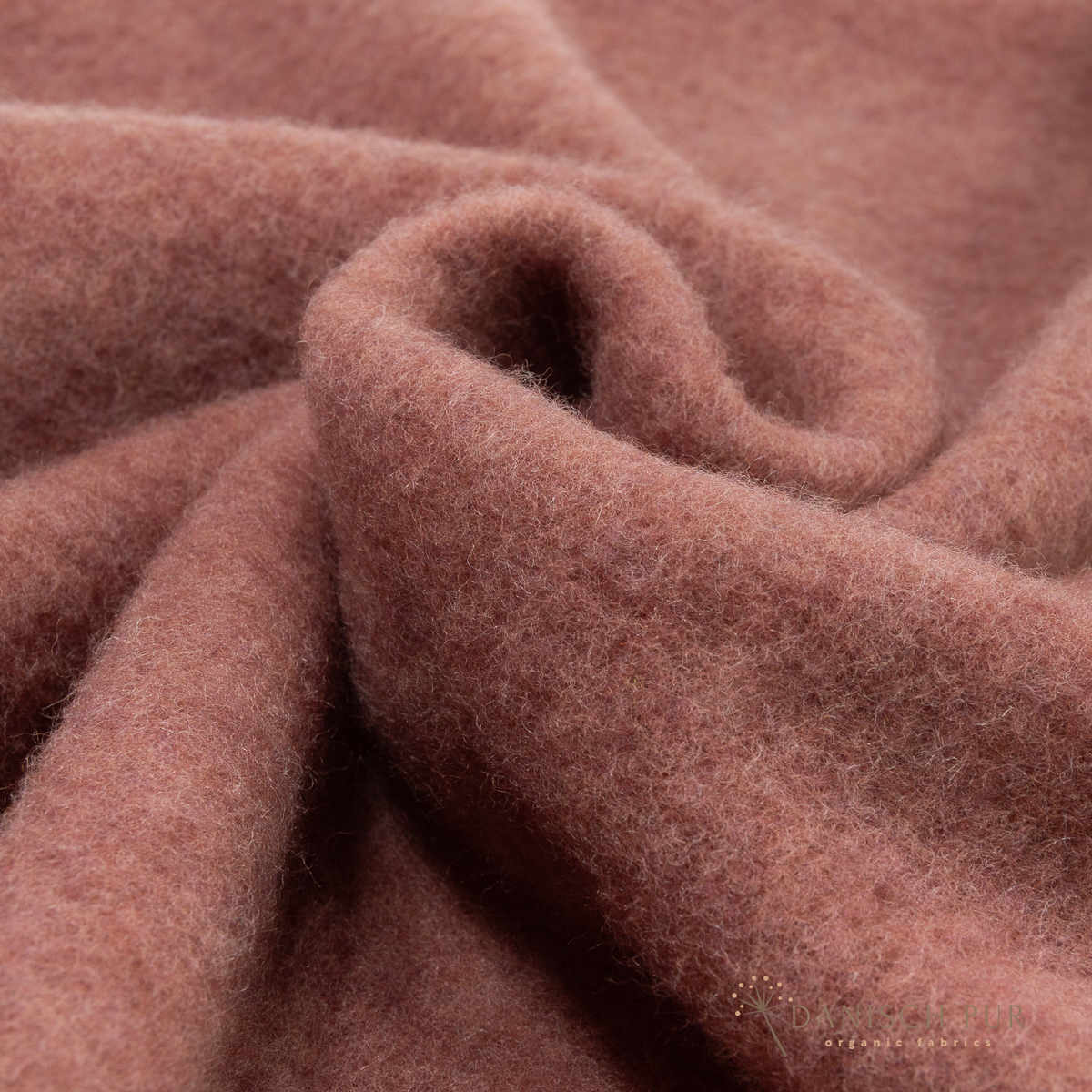 Organic wool fleece rosewood melange (100% virgin wool, Merino, organic, mulesing-free)