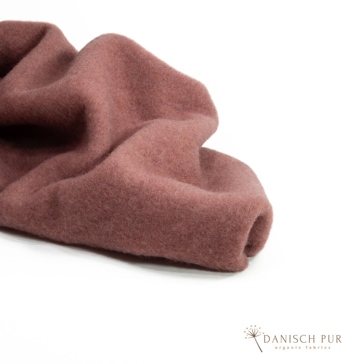 Organic wool fleece rosewood melange (100% virgin wool, Merino, organic, mulesing-free)