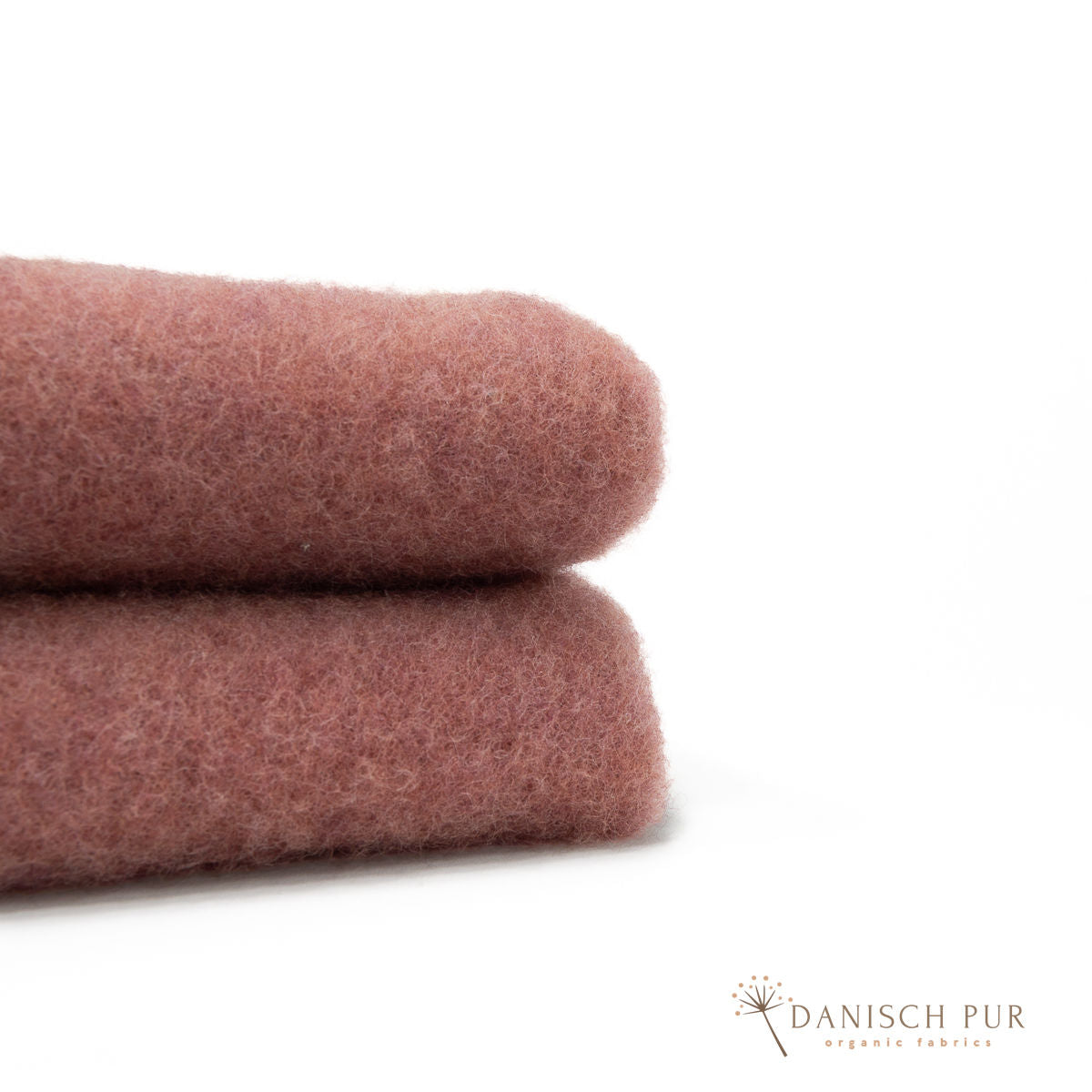 Organic wool fleece rosewood melange (100% virgin wool, Merino, organic, mulesing-free)