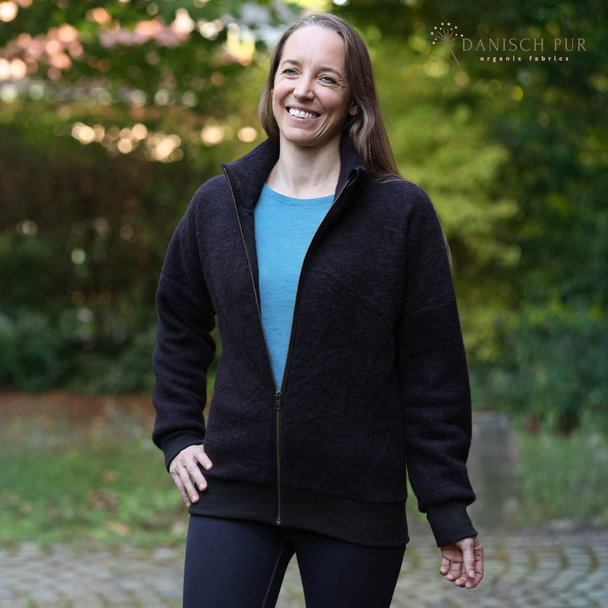 Bio Wollfleece Schwarz meliert(100% Schurwolle, Merino, kbt, mulesingfrei)
