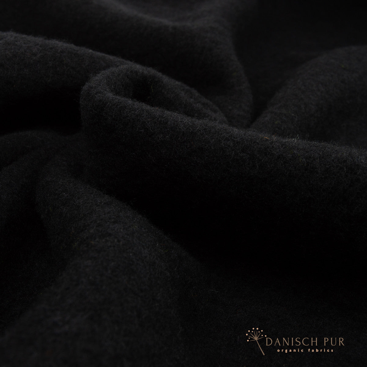 Bio Wollfleece Schwarz meliert(100% Schurwolle, Merino, kbt, mulesingfrei)