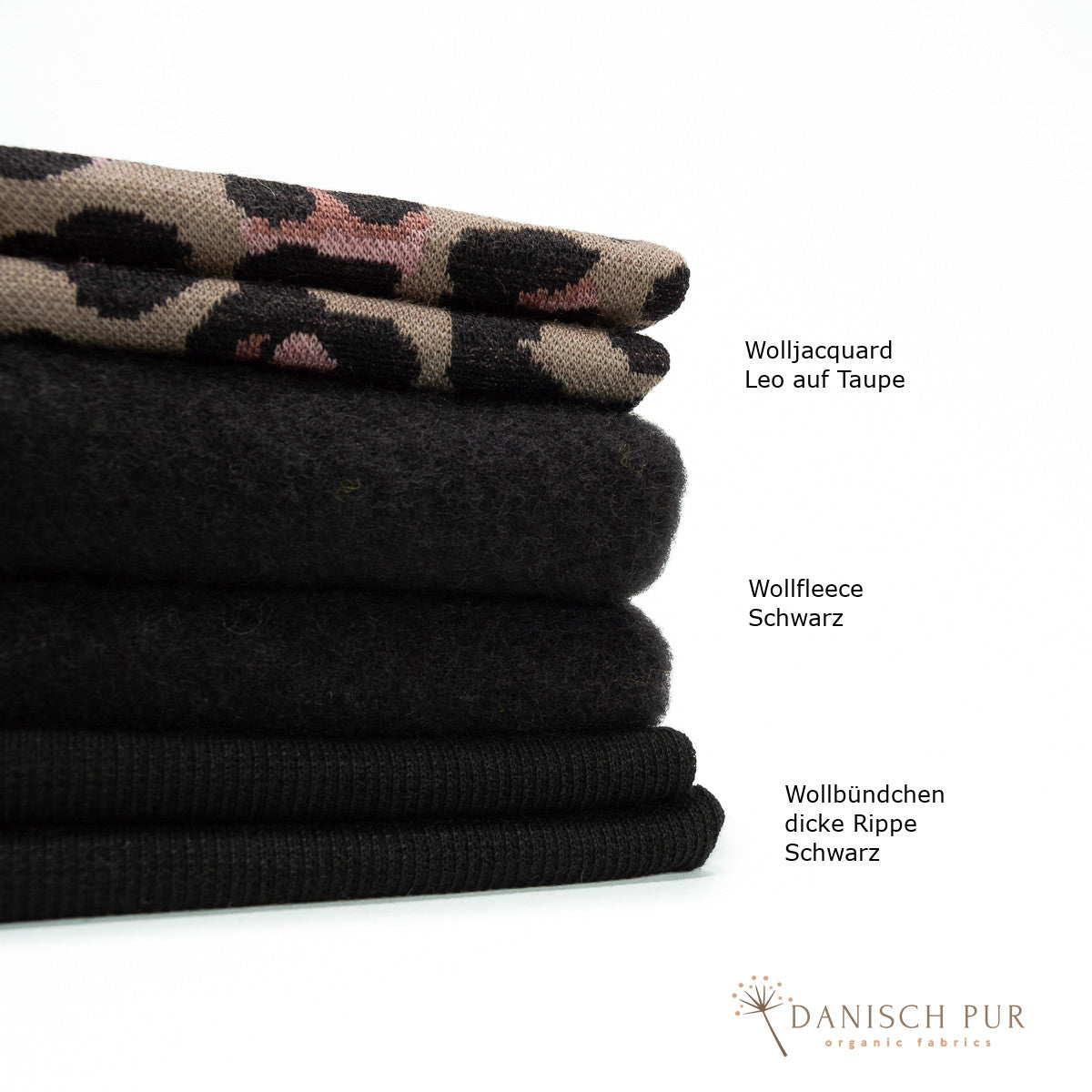 Bio Wollfleece Schwarz meliert(100% Schurwolle, Merino, kbt, mulesingfrei)