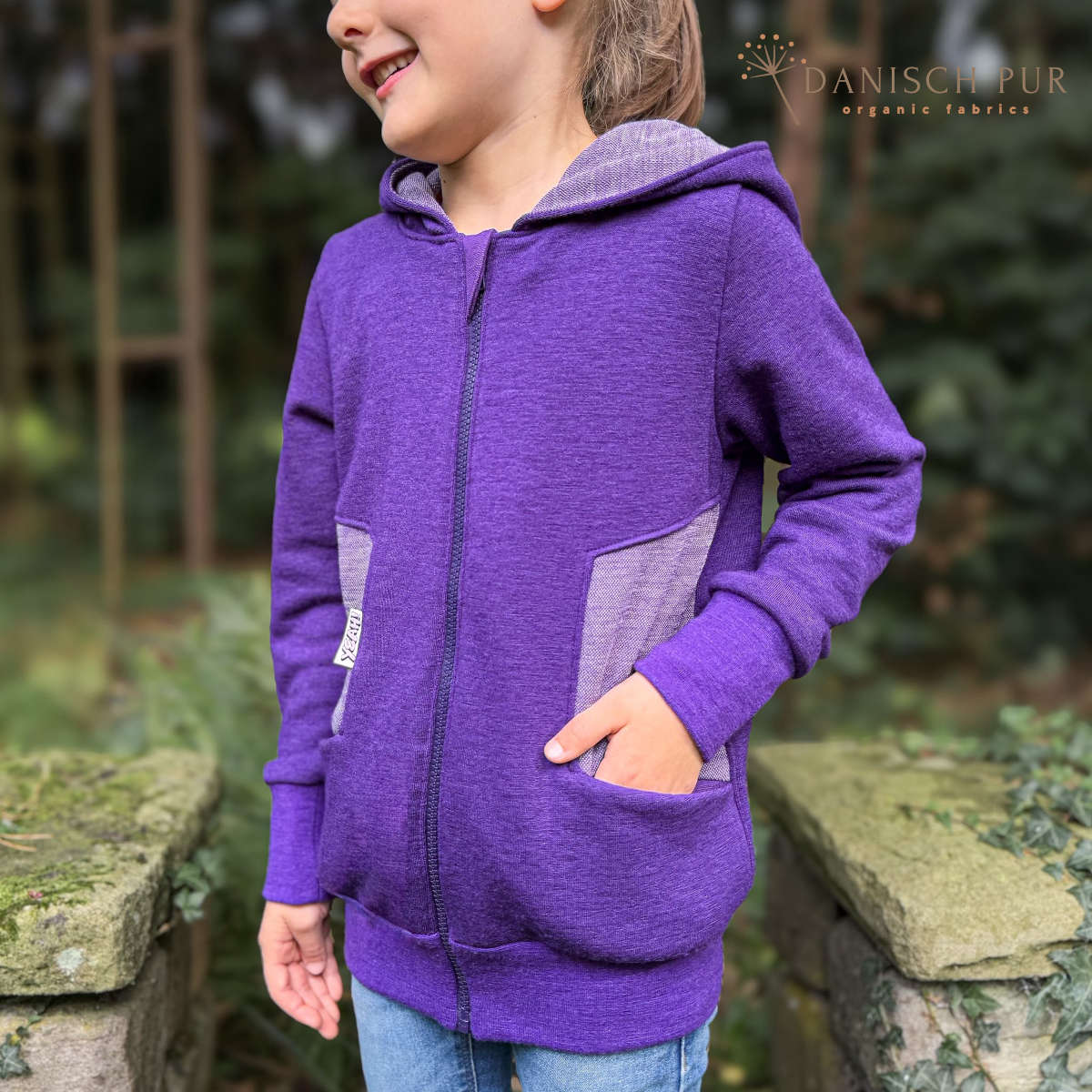 Dunkellila Bio Wollfrottee (100% Wolle (Merino, kbt, mulesingfrei)