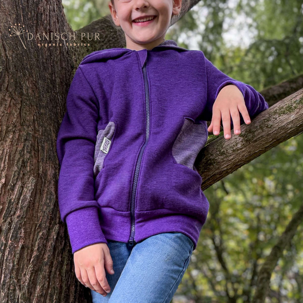 Dunkellila Bio Wollfrottee (100% Wolle (Merino, kbt, mulesingfrei)