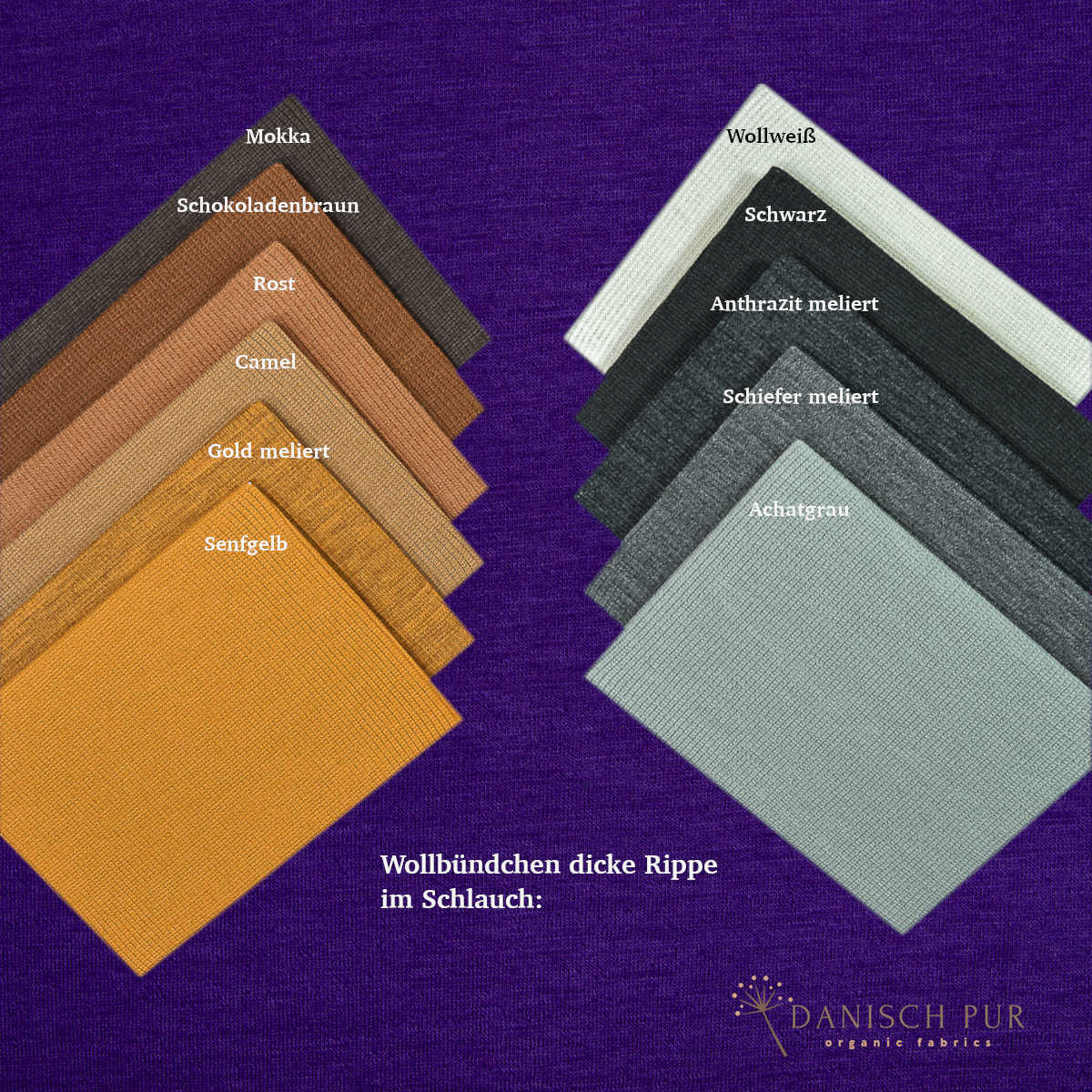 Dunkellila Bio Wollfrottee (100% Wolle (Merino, kbt, mulesingfrei)