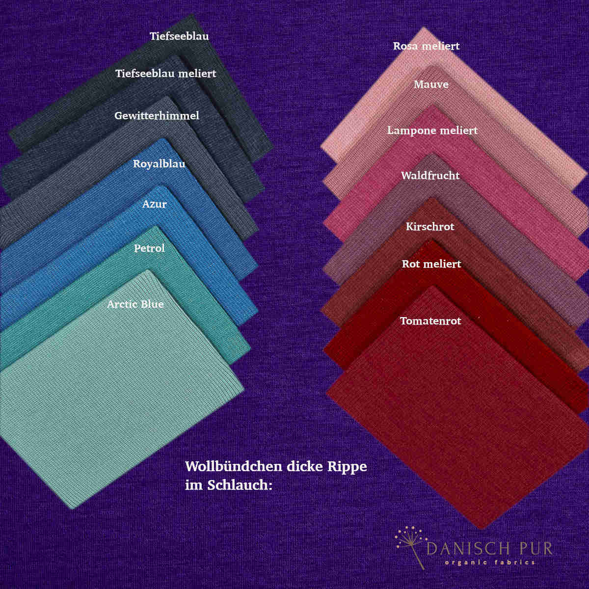 Dunkellila Bio Wollfrottee (100% Wolle (Merino, kbt, mulesingfrei)