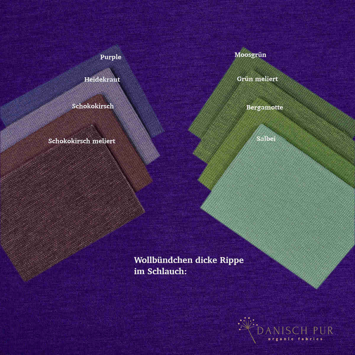 Dunkellila Bio Wollfrottee (100% Wolle (Merino, kbt, mulesingfrei)