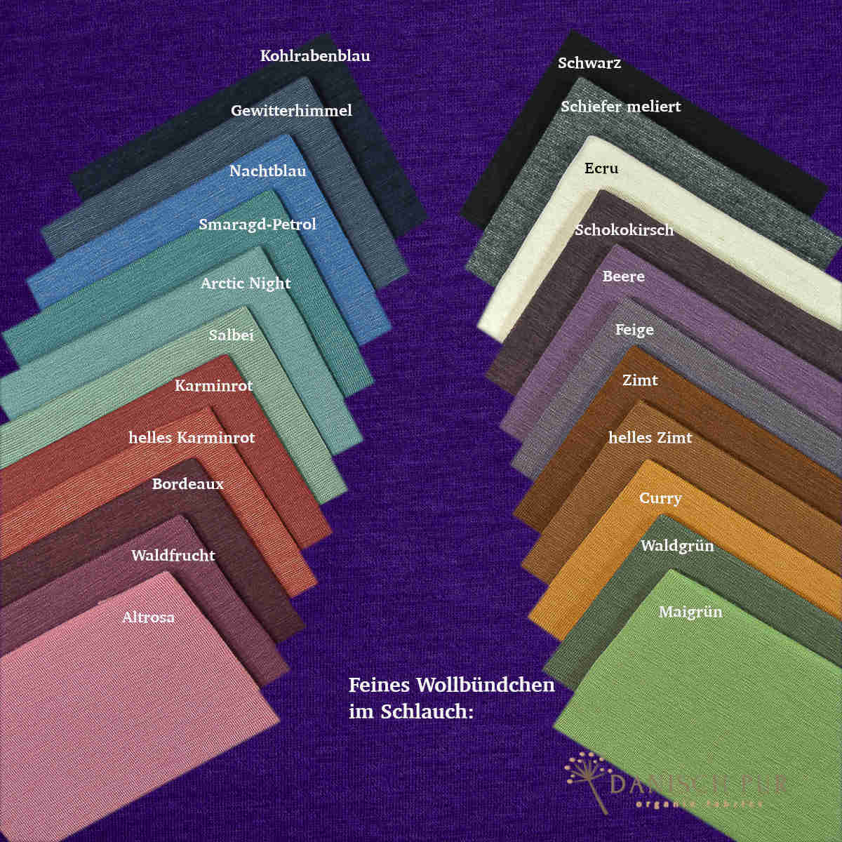 Dunkellila Bio Wollfrottee (100% Wolle (Merino, kbt, mulesingfrei)