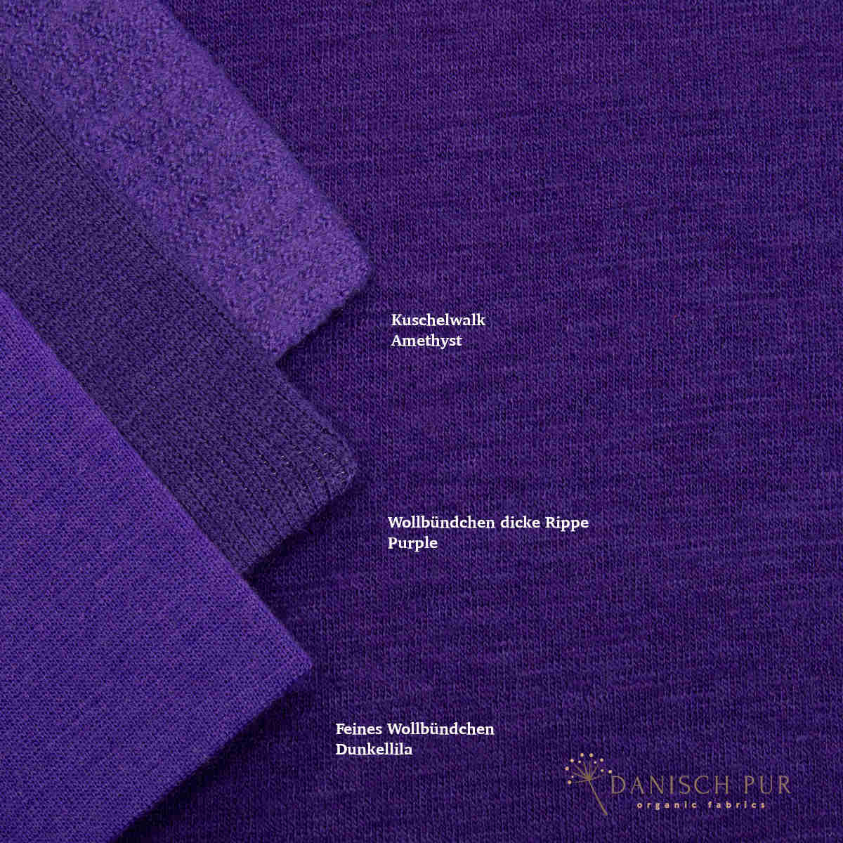 Dunkellila Bio Wollfrottee (100% Wolle (Merino, kbt, mulesingfrei)