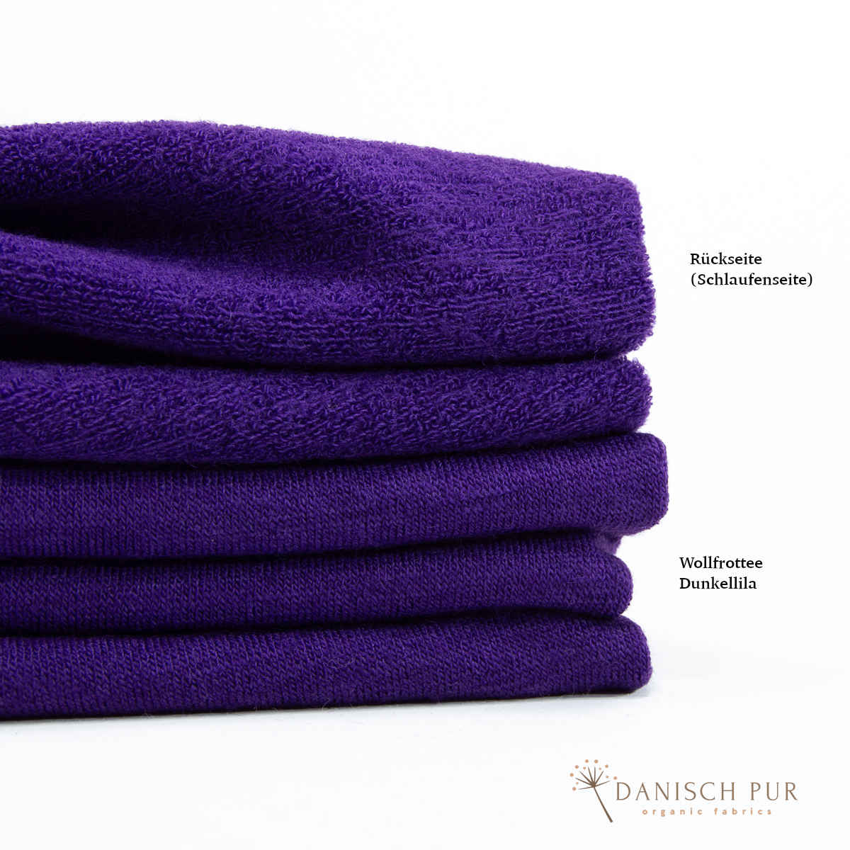 Dunkellila Bio Wollfrottee (100% Wolle (Merino, kbt, mulesingfrei)