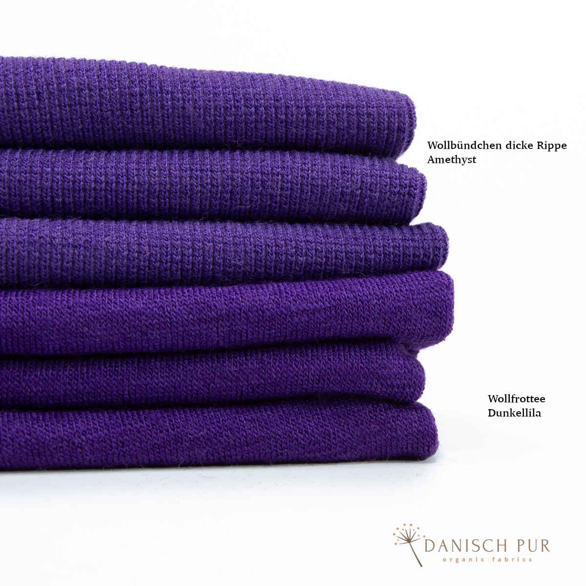 Dunkellila Bio Wollfrottee (100% Wolle (Merino, kbt, mulesingfrei)