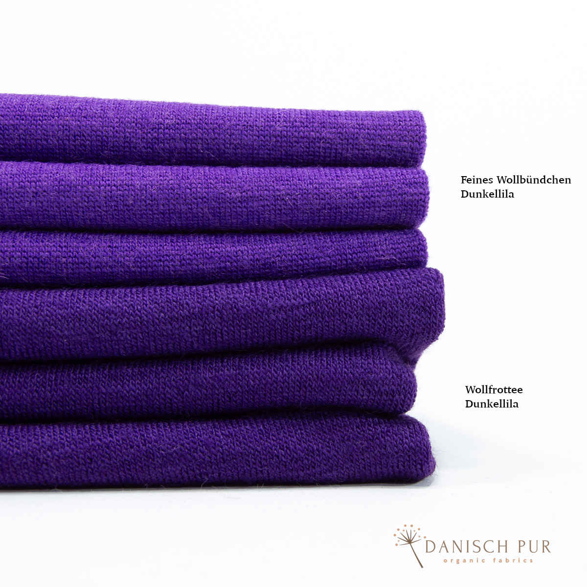 Dunkellila Bio Wollfrottee (100% Wolle (Merino, kbt, mulesingfrei)