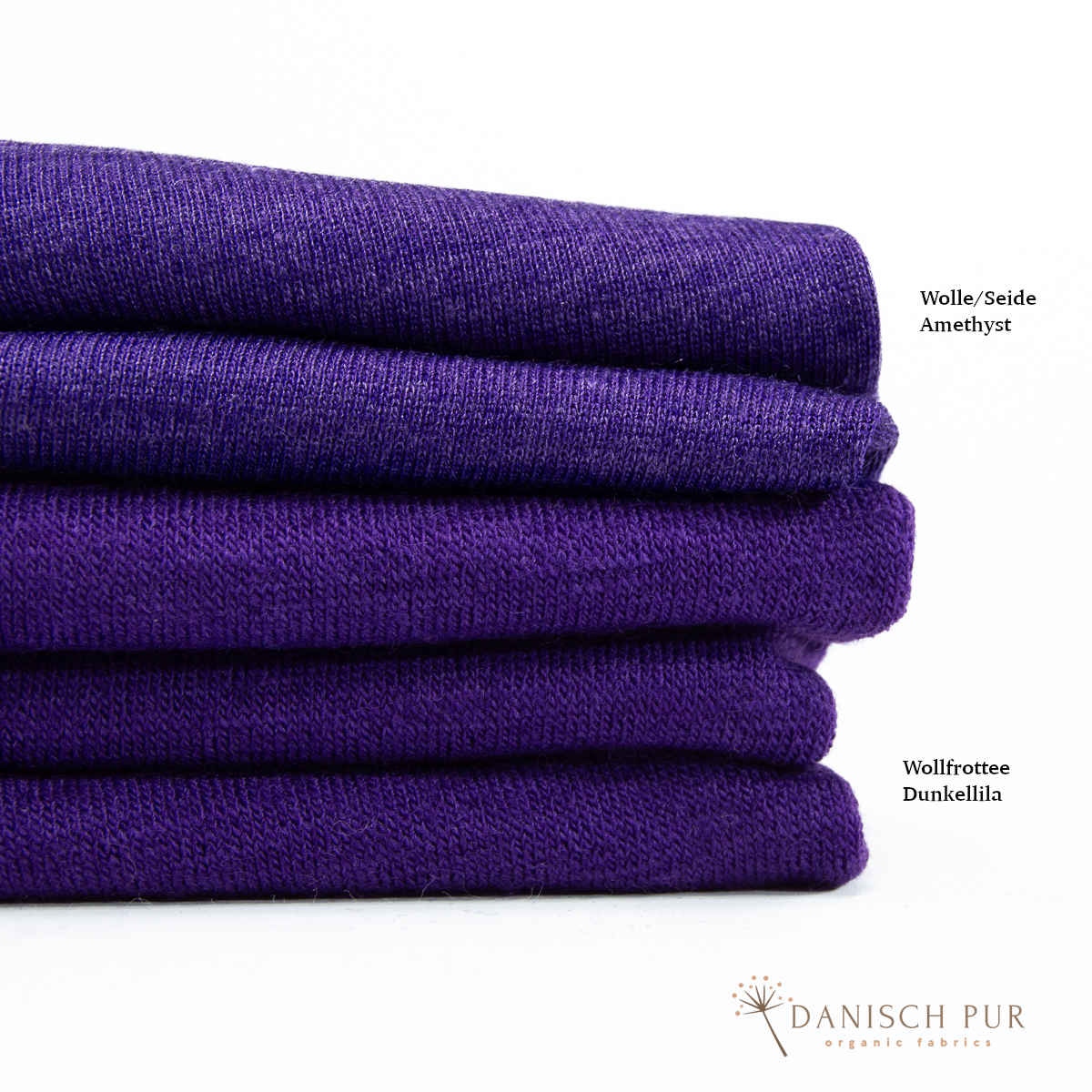 Dunkellila Bio Wollfrottee (100% Wolle (Merino, kbt, mulesingfrei)