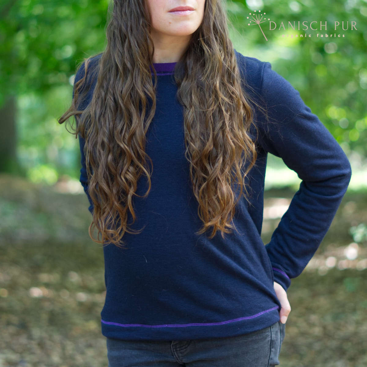 Charcoal blue organic wool terry (100% wool (merino, organic, mulesing-free))