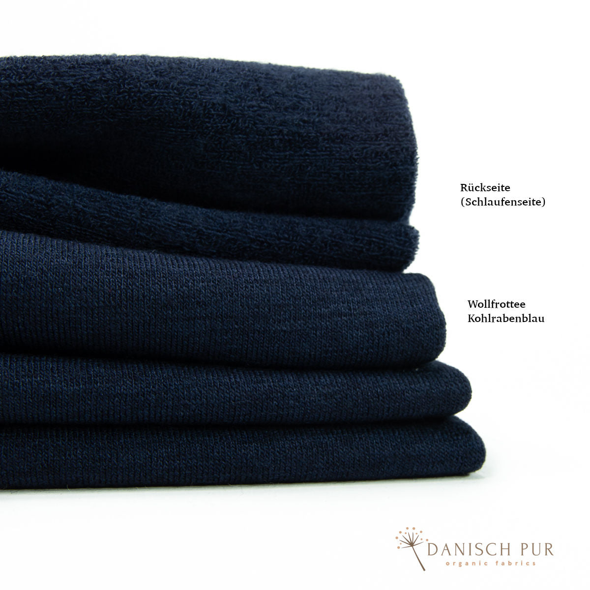 Charcoal blue organic wool terry (100% wool (merino, organic, mulesing-free))