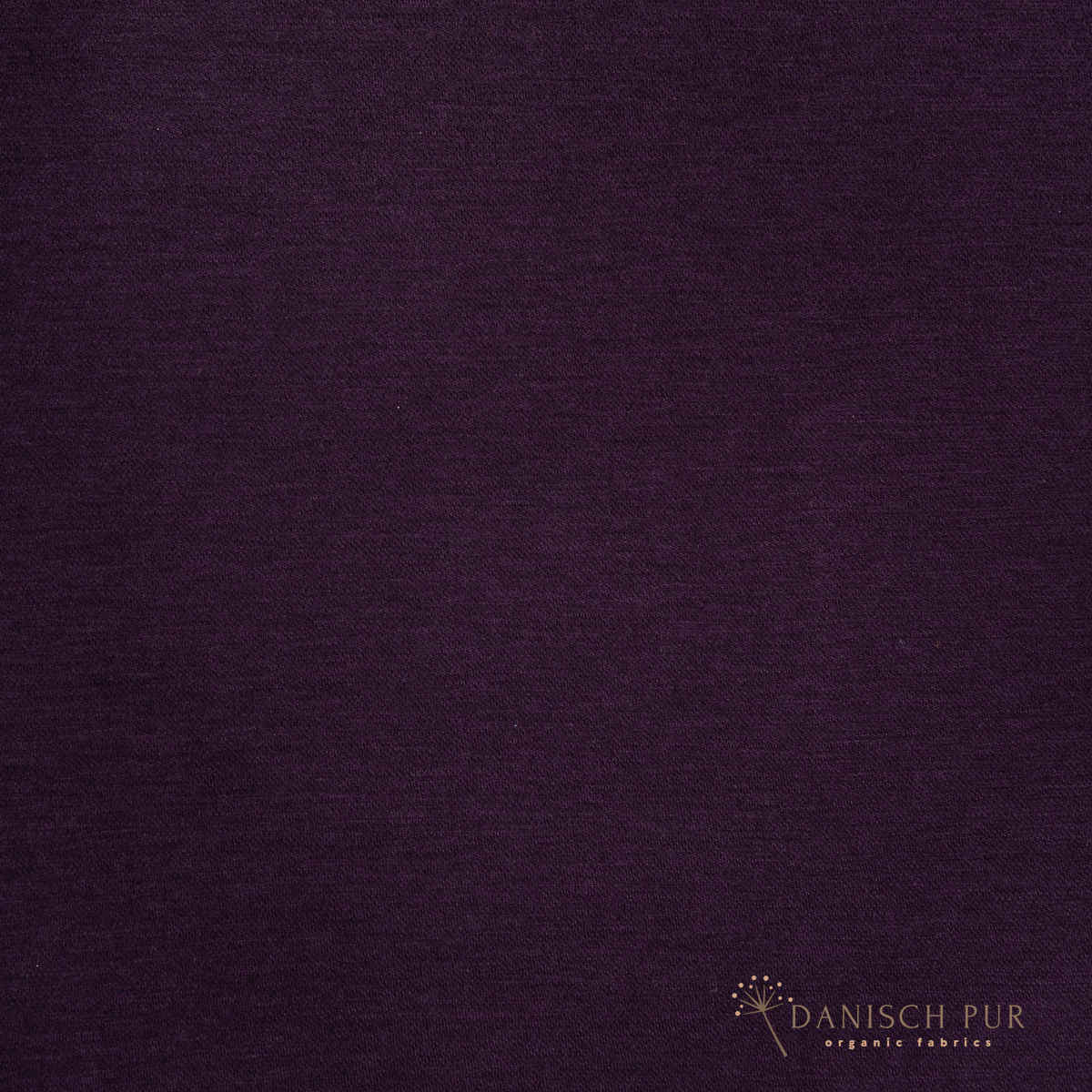 Bio Wolljersey Jacquard Uni Aubergine meliert (100% Schurwolle, Merino, kbt, mulesingfrei)