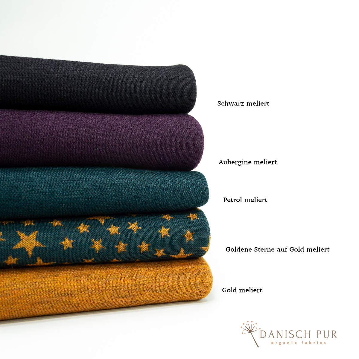 Bio Wolljersey Jacquard Uni Aubergine meliert (100% Schurwolle, Merino, kbt, mulesingfrei)