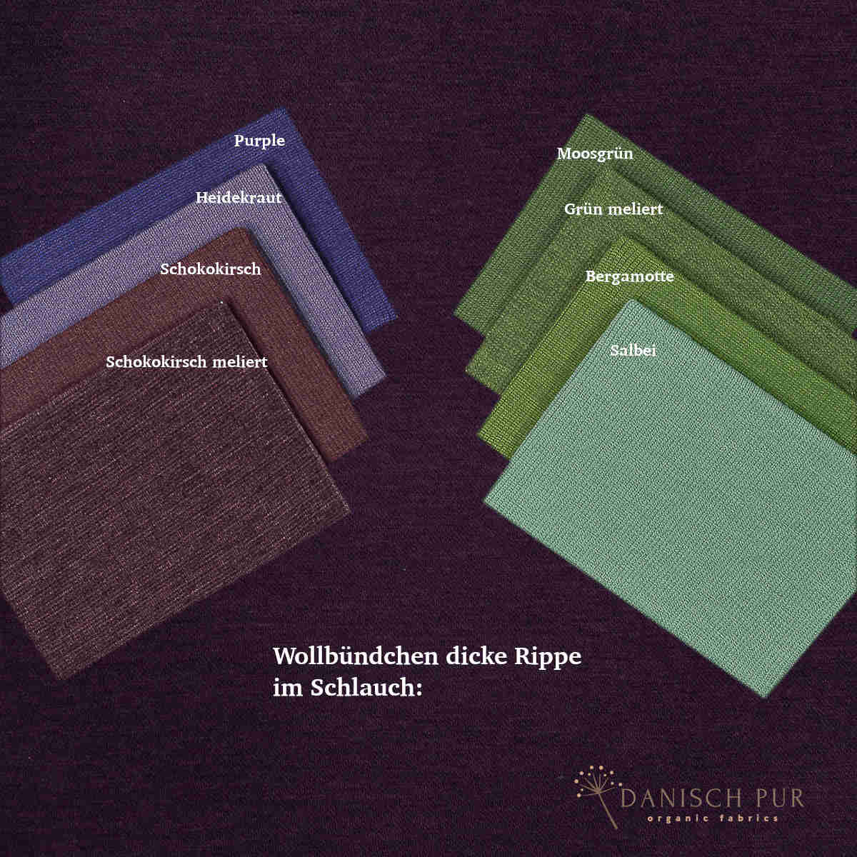 Bio Wolljersey Jacquard Uni Aubergine meliert (100% Schurwolle, Merino, kbt, mulesingfrei)