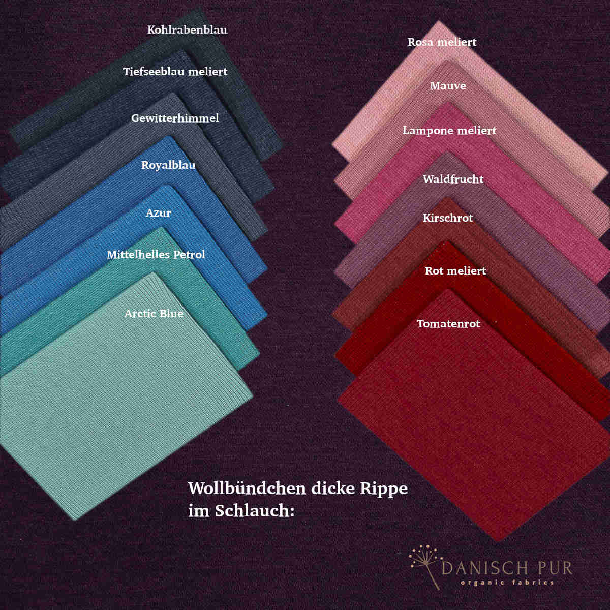 Bio Wolljersey Jacquard Uni Aubergine meliert (100% Schurwolle, Merino, kbt, mulesingfrei)