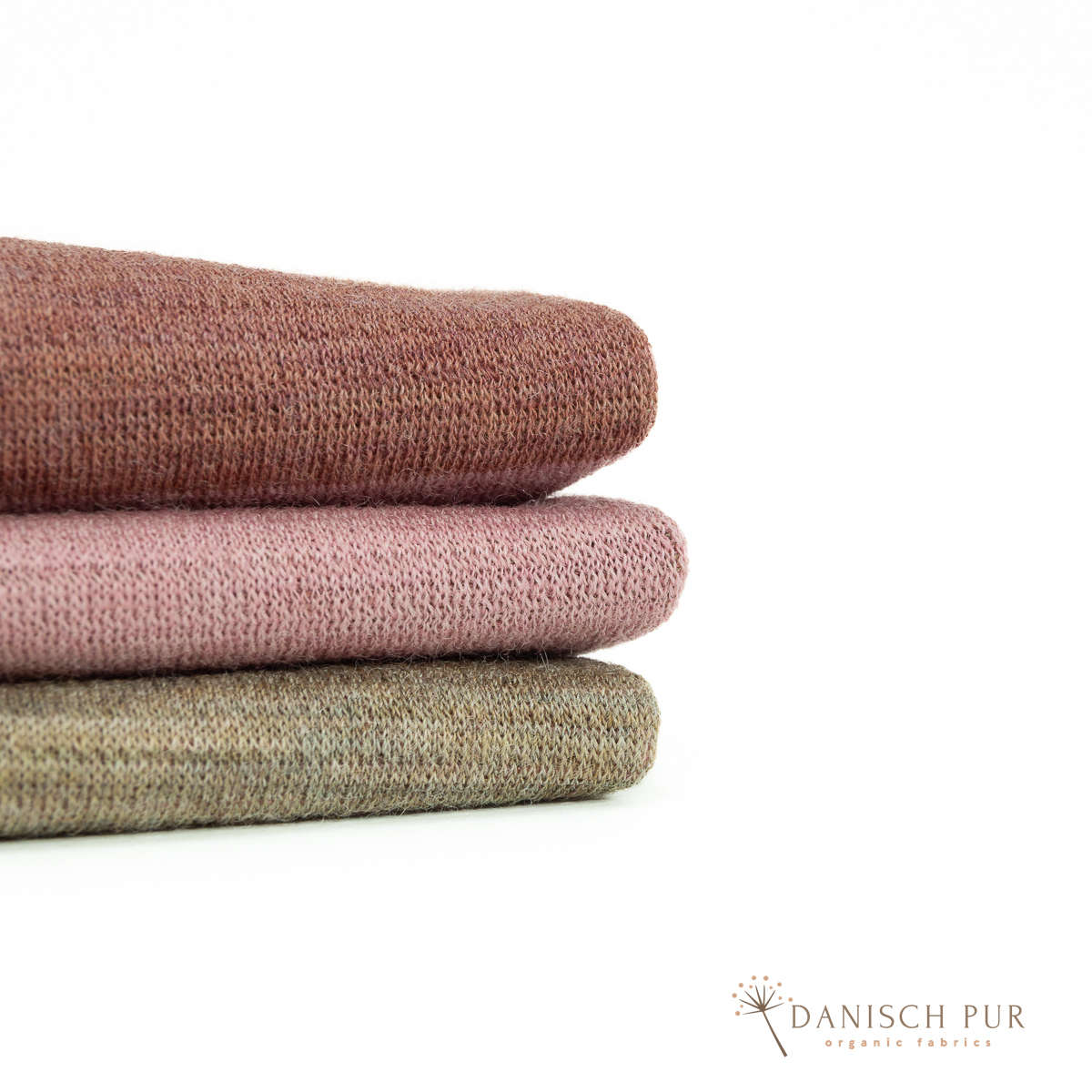 Organic wool jersey block stripe jacquard black-aubergine-gold-petrol melange (100% virgin wool, Merino, organic, mulesing-free)