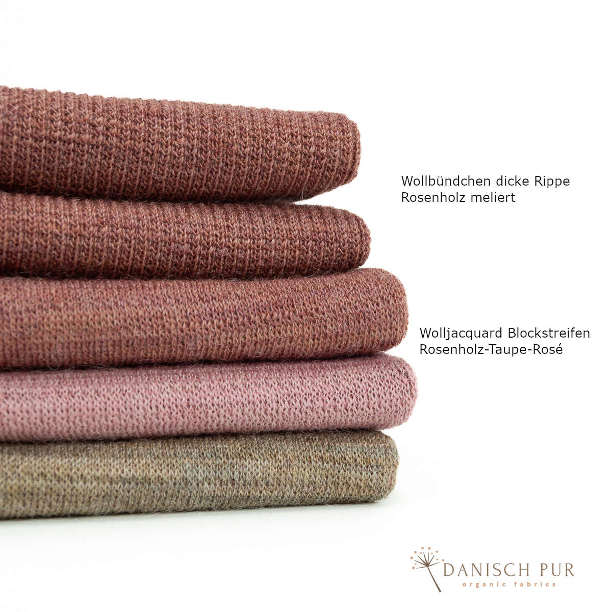 Organic wool jersey block stripe jacquard black-aubergine-gold-petrol melange (100% virgin wool, Merino, organic, mulesing-free)