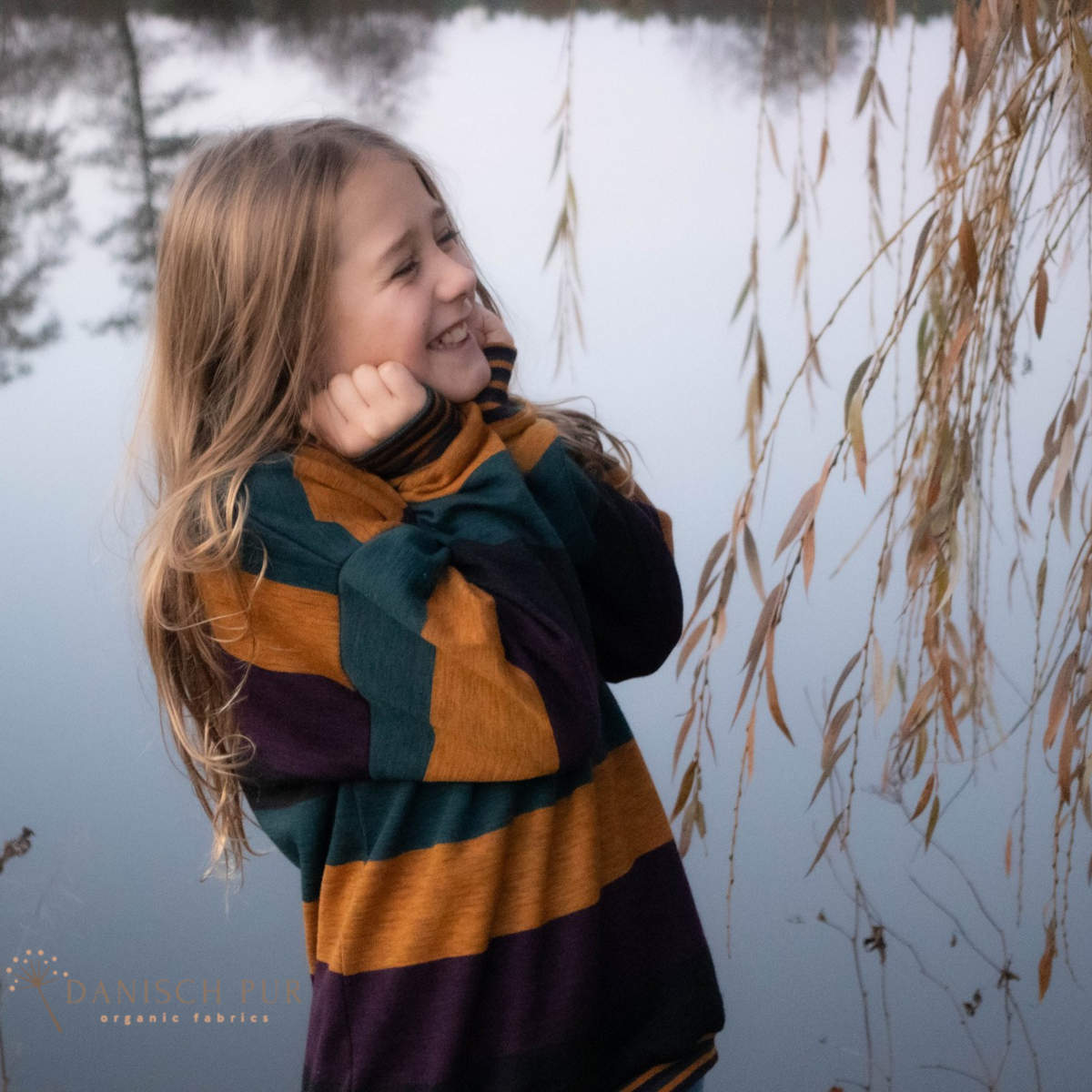 Coupon 100cm Bio Wolljersey Blockstreifen Jacquard Schwarz-Aubergine-Gold-Petrol meliert (100% Schurwolle, Merino, kbt, mulesingfrei)