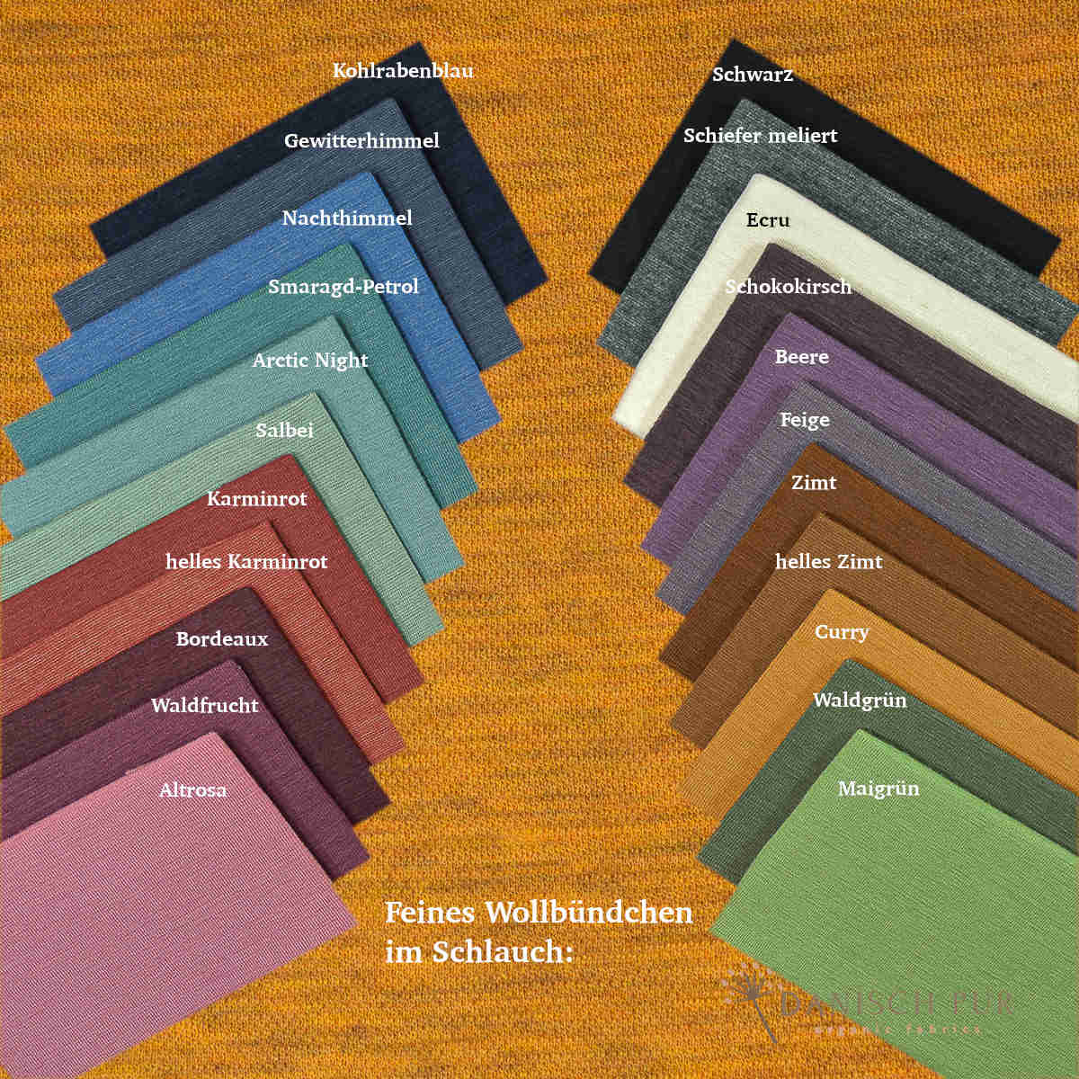 Bio Wolljersey Jacquard Uni Gold meliert (100% Schurwolle, Merino, kbt, mulesingfrei)