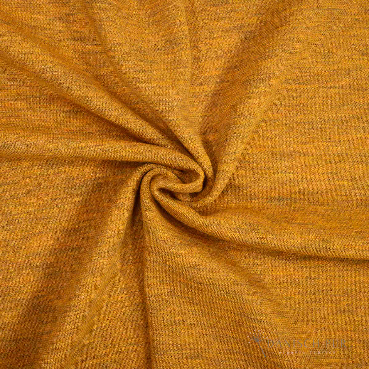 Bio Wolljersey Jacquard Uni Gold meliert (100% Schurwolle, Merino, kbt, mulesingfrei)