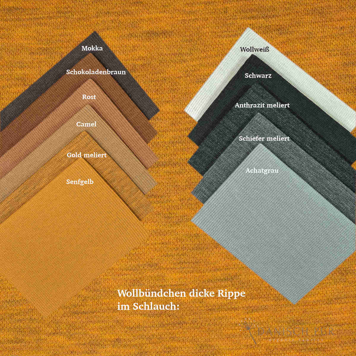 Bio Wolljersey Jacquard Uni Gold meliert (100% Schurwolle, Merino, kbt, mulesingfrei)