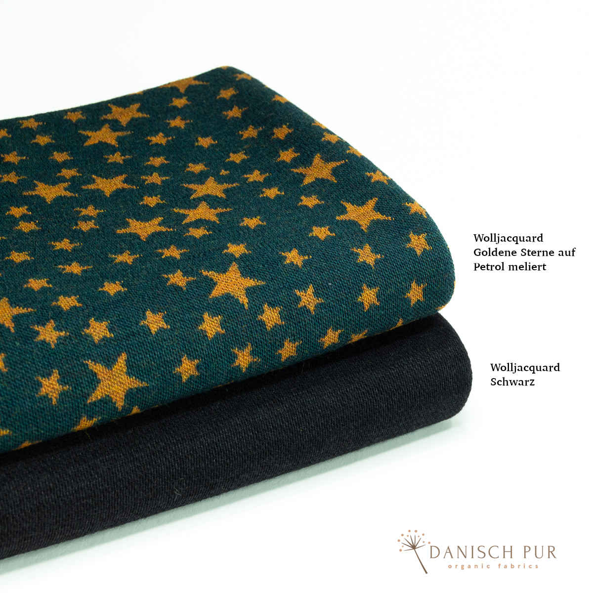 Bio Wolljersey Jacquard Uni Schwarz meliert (100% Schurwolle, Merino, kbt, mulesingfrei)