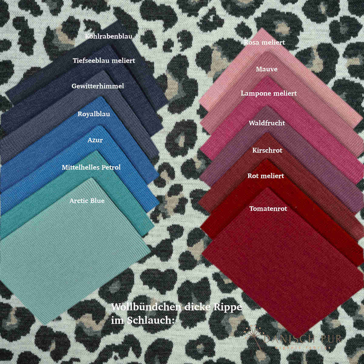 Coupon 40 cm Bio Wolljersey Jacquard Leo auf Ecru  (Merino, kbt, mulesingfrei)
