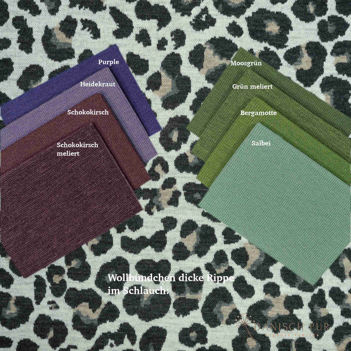 Coupon 40 cm Bio Wolljersey Jacquard Leo auf Ecru  (Merino, kbt, mulesingfrei)