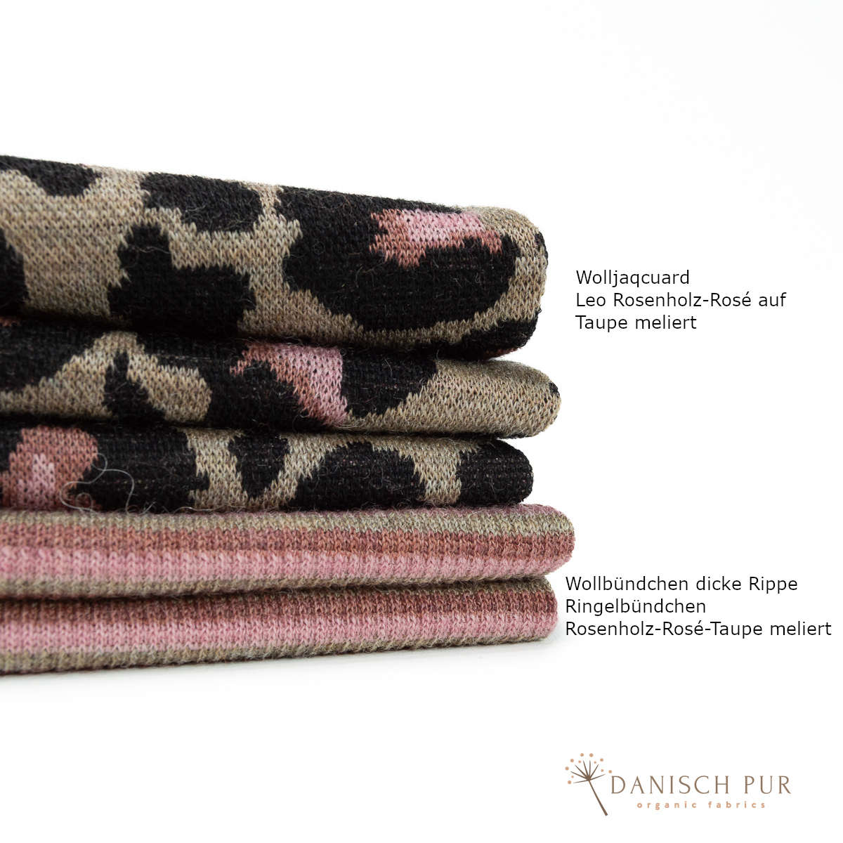 Organic wool cuffs with striped long stockings, melange ribbed in a tube (organic, mulesing-free)