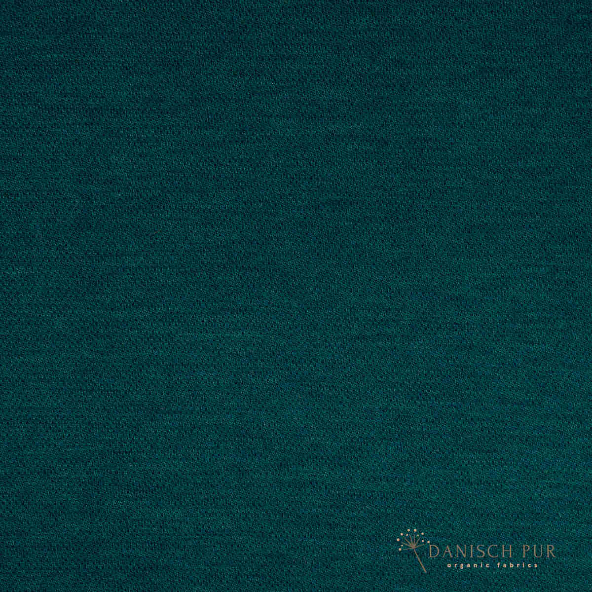 Bio Wolljersey Jacquard Uni Petrol meliert (100% Schurwolle, Merino, kbt, mulesingfrei)