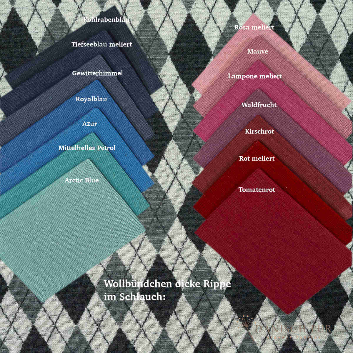 Bio Wolljersey Jacquard Rauten Anthrazit-Schiefer-Ecru meliert (100% Schurwolle, Merino, kbt, mulesingfrei)