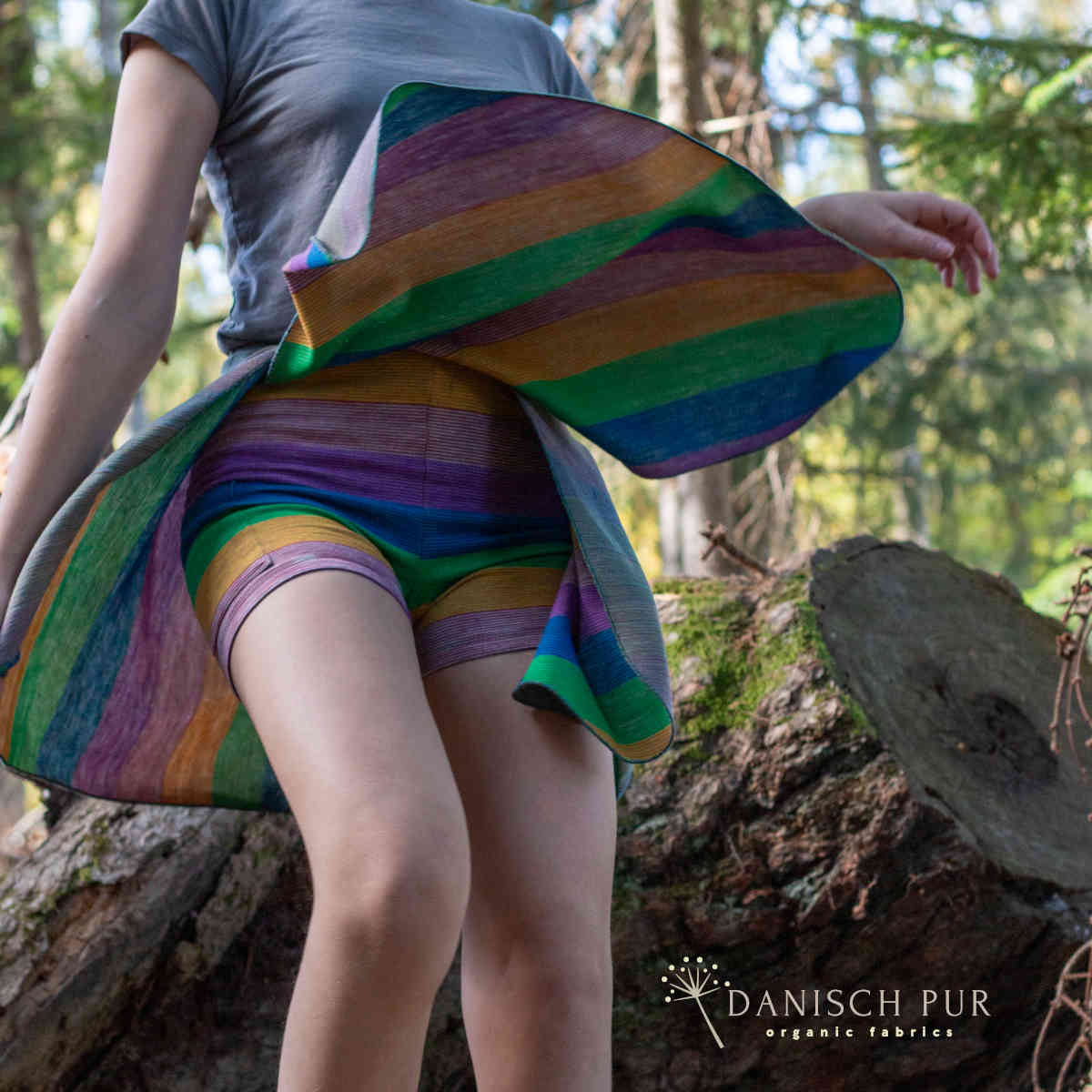 Bio Wolljacquard Regenbogenstreifen-Cino (Merino, kbt, mulesingfrei)