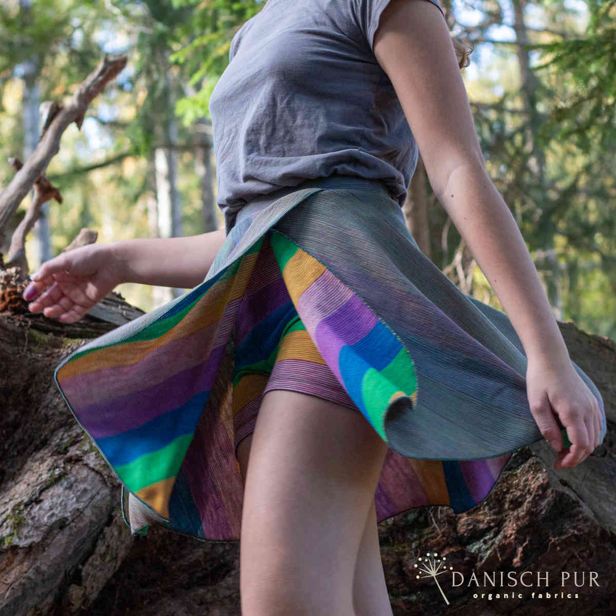 Bio Wolljacquard Regenbogenstreifen-Cino (Merino, kbt, mulesingfrei)