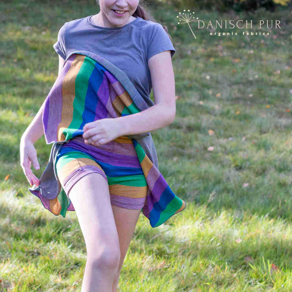 Bio Wolljacquard Regenbogenstreifen-Cino (Merino, kbt, mulesingfrei)