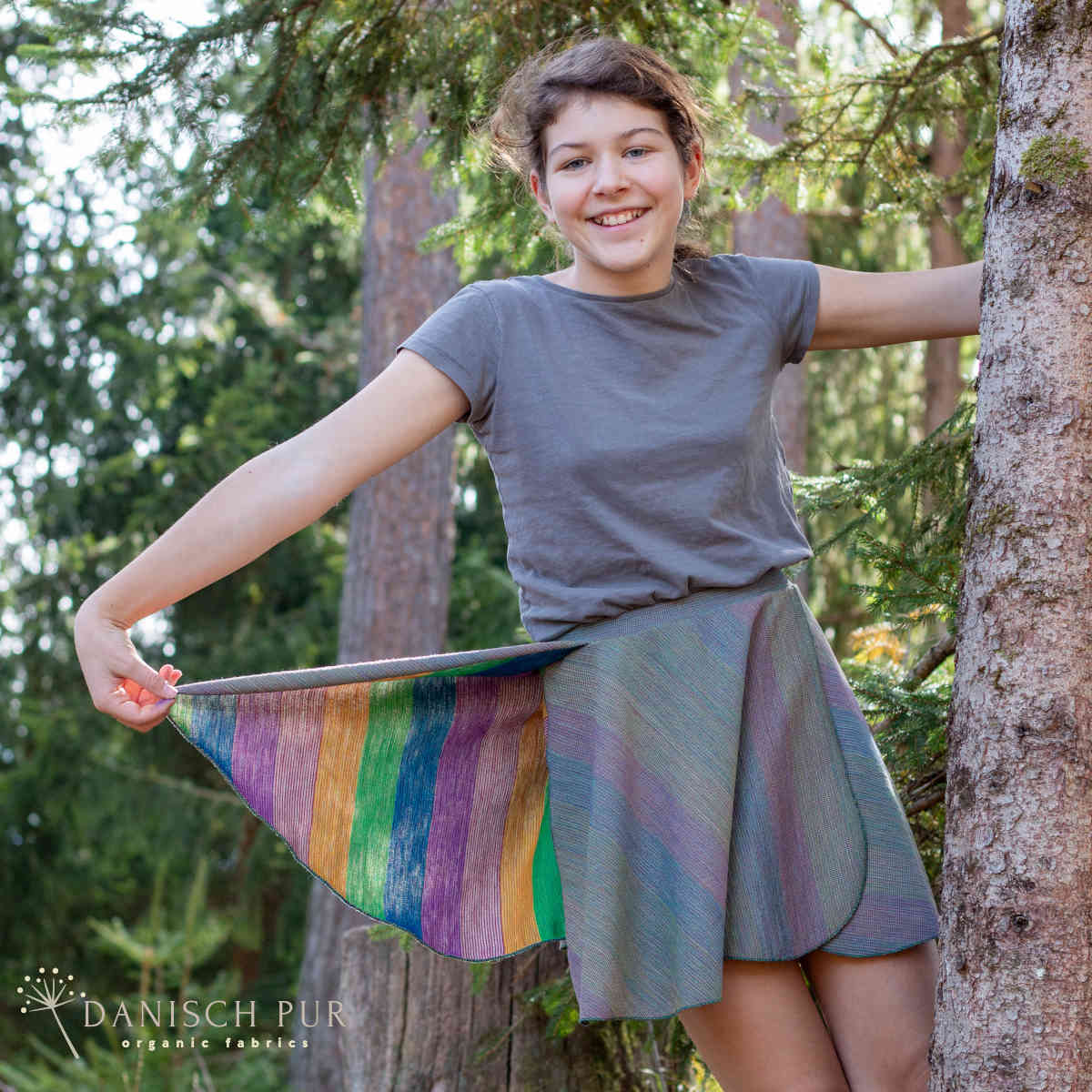 Bio Wolljacquard Regenbogenstreifen-Cino (Merino, kbt, mulesingfrei)