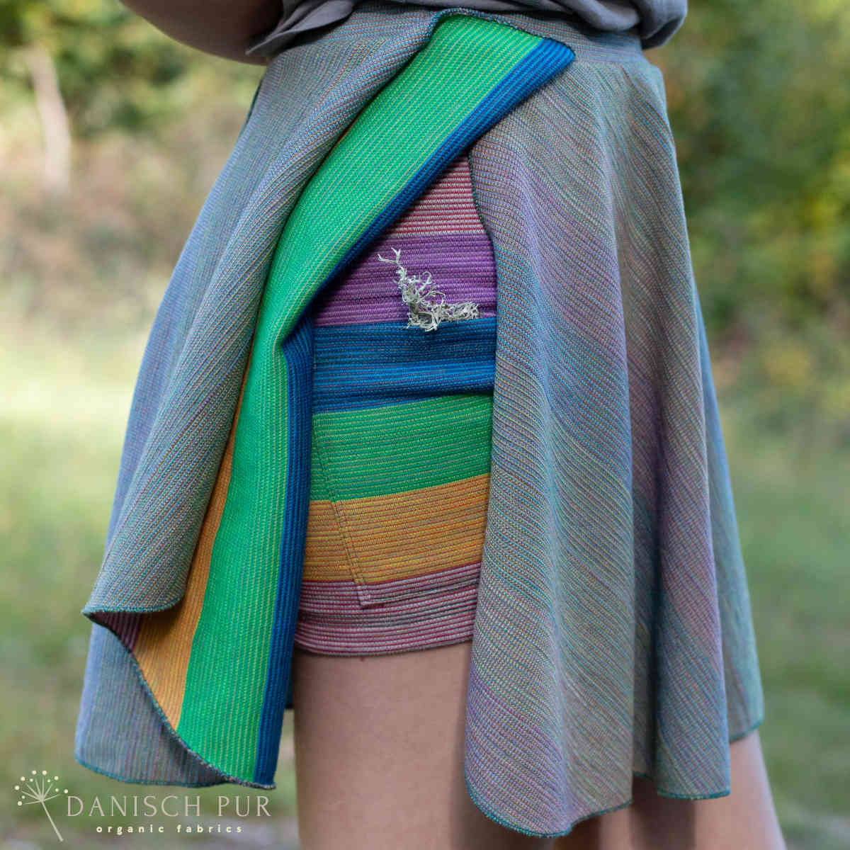 Bio Wolljacquard Regenbogenstreifen-Cino (Merino, kbt, mulesingfrei)