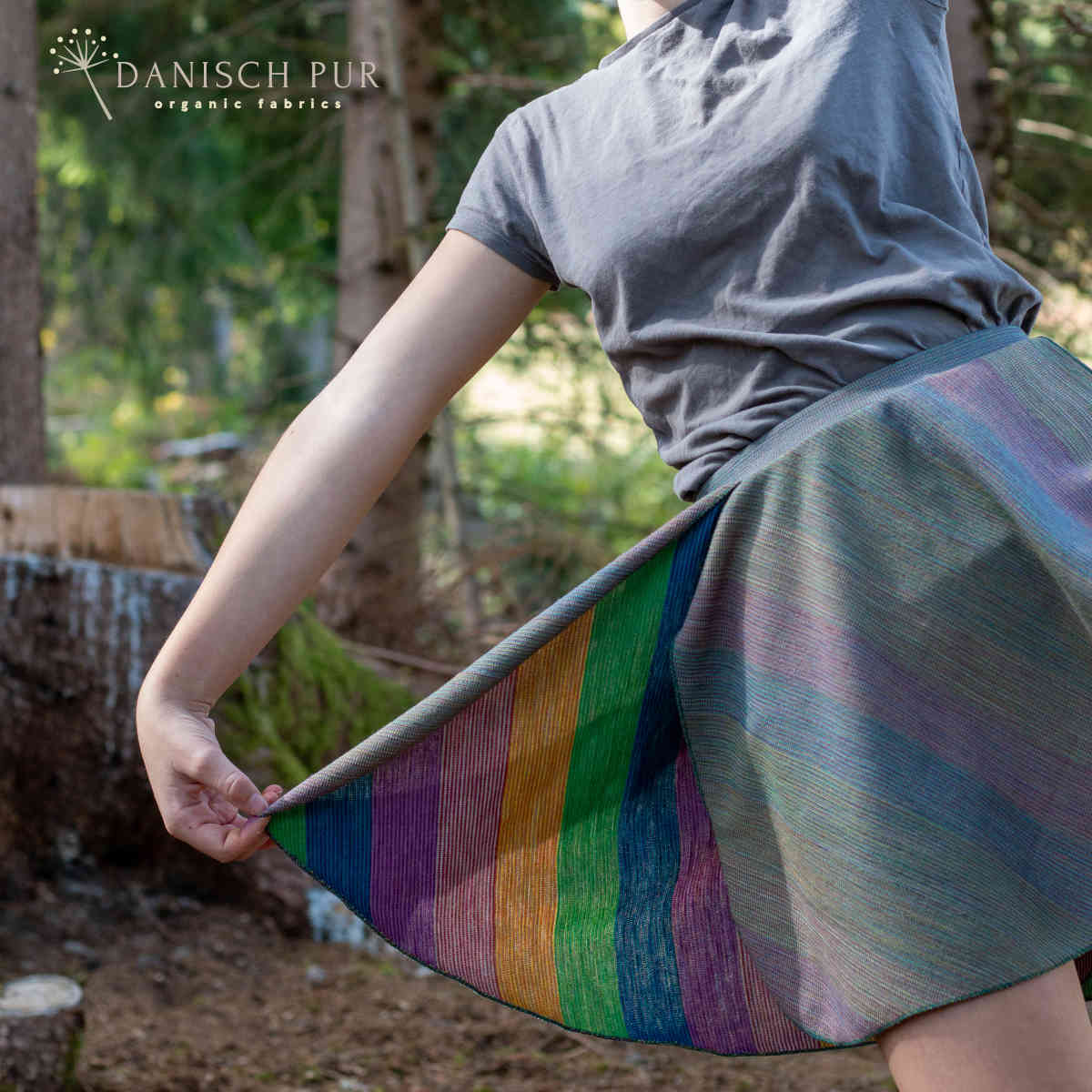 Bio Wolljacquard Regenbogenstreifen-Cino (Merino, kbt, mulesingfrei)