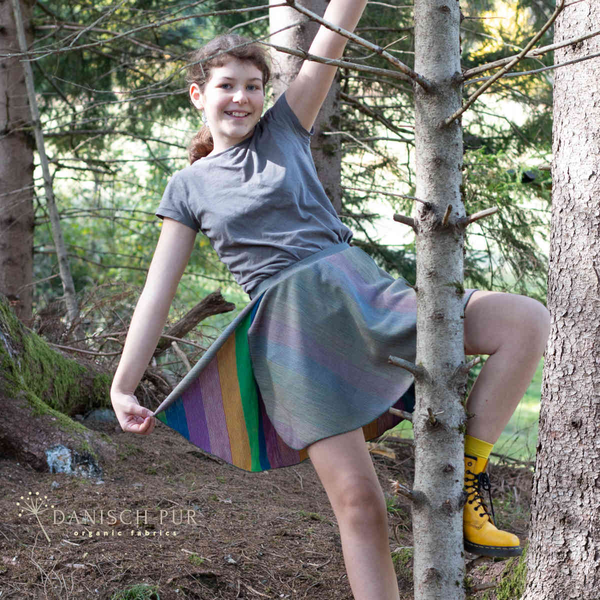 Bio Wolljacquard Regenbogenstreifen-Cino (Merino, kbt, mulesingfrei)